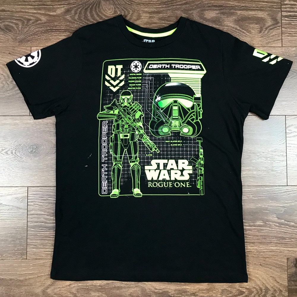 Star Wars Rogue One Men’s Death Trooper Black Short Sleeve Crewneck Shirt Size L
